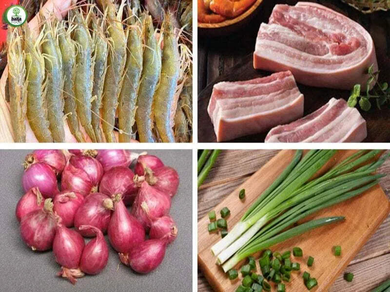 Cách kho thịt heo với tôm nguyên liệu cần chuẩn bị những gì?