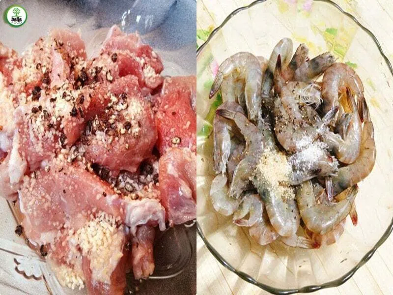 Cách sơ chế nguyên liệu chế biến món thịt kho tôm