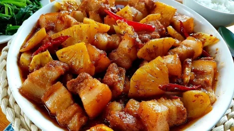 cách làm thịt kho dứa