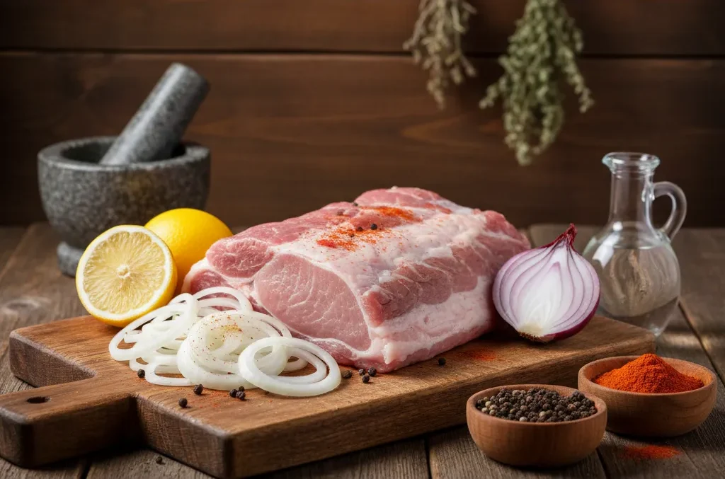 cách ướp thịt heo nướng kiểu Nga
