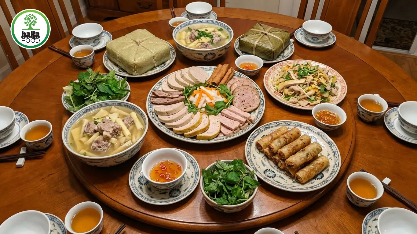 Món mặn chủ lực tạo cảm giác đủ đầy, kết nối hương vị chính của mâm cỗ