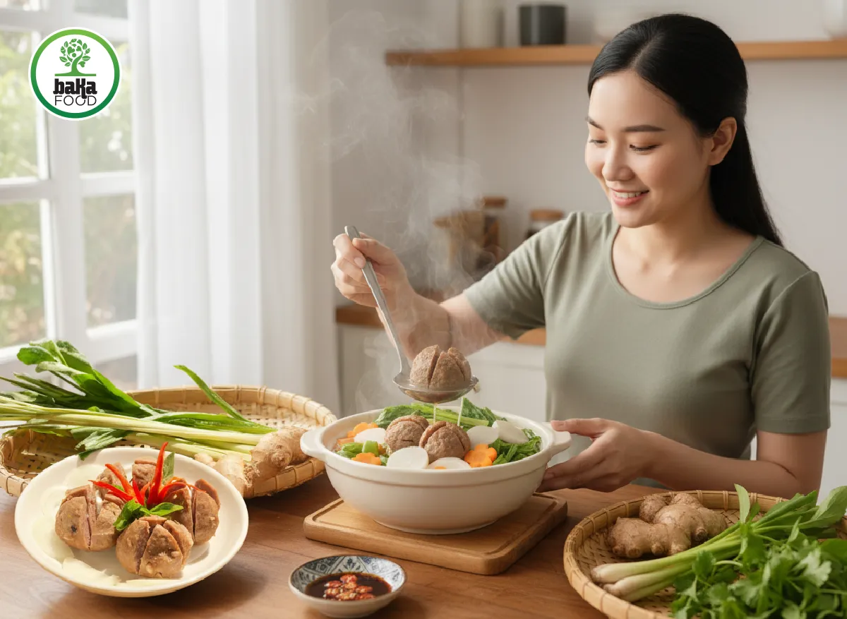 Bò viên là nguyên liệu tiện lợi giúp nấu canh nhanh, ngọt tự nhiên và đủ dinh dưỡng