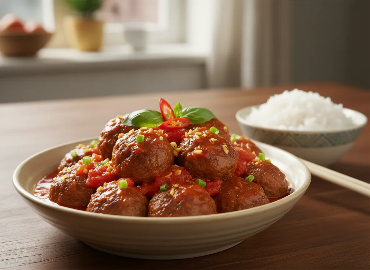 bò viên sốt cà chua