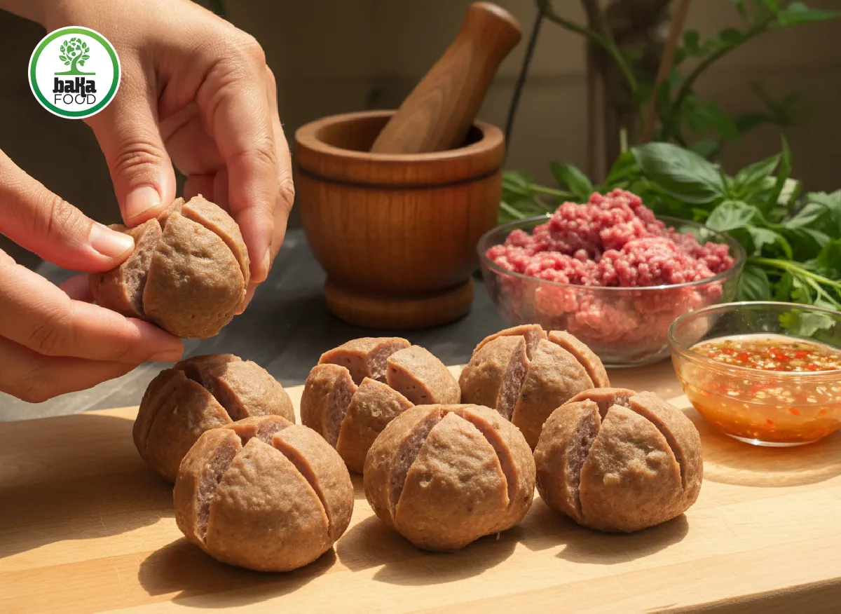 Bò viên ngon để chiên cần làm từ thịt tươi, dai tự nhiên, không bở